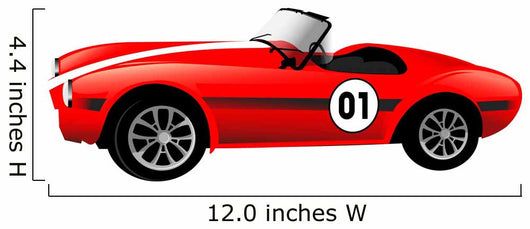 Old Race Red Car Wall Decal