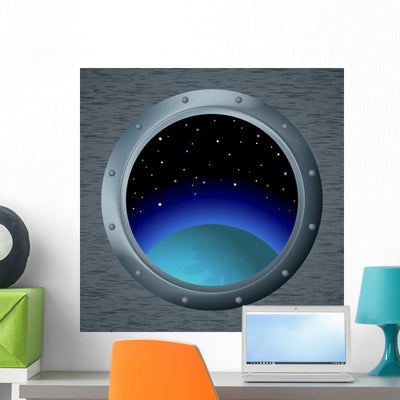 Window with Planet shown on a wall