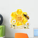Bee with Honeycombs and Wall Decal