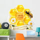 Bee with Honeycombs and Wall Decal