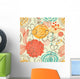 Retro Floral Seamless Pattern Wall Decal
