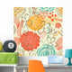 Retro Floral Seamless Pattern Wall Decal