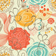 Retro Floral Seamless Pattern Wall Decal