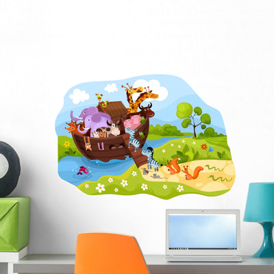 Noahs Ark Wall Decal shown on a wall