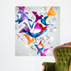 Paper Flight. Origami Birds. Abstract Vector Illustration. Wall Mural