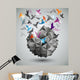 Paper Freedom, Origami abstract vector illustration. Wall Mural