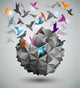 Paper Freedom, Origami abstract vector illustration. Wall Mural