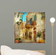 pictorial old streets of Greece Wall Mural