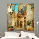 pictorial old streets of Greece Wall Mural