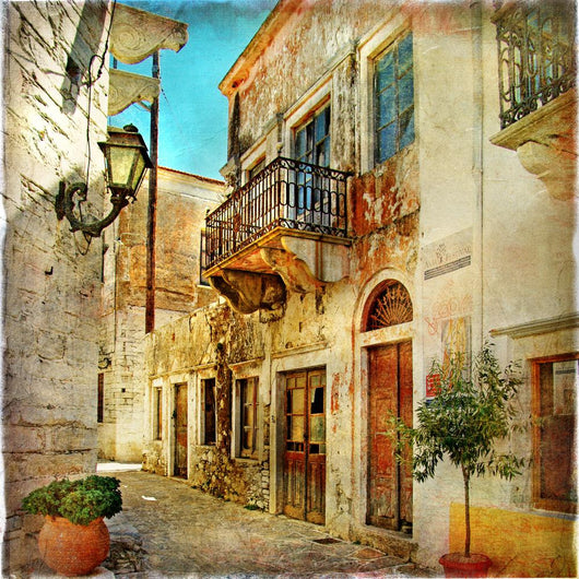 pictorial old streets of Greece Wall Mural