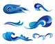 Set Wave Symbols for Wall Decal Sticker Set