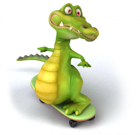 Skateboarding Crocodile Wall Decal