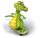 Skateboarding Crocodile Wall Decal