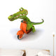 Moped Riding Crocodile Wall Decal