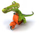 Moped Riding Crocodile Wall Decal