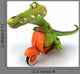 Moped Riding Crocodile Wall Decal