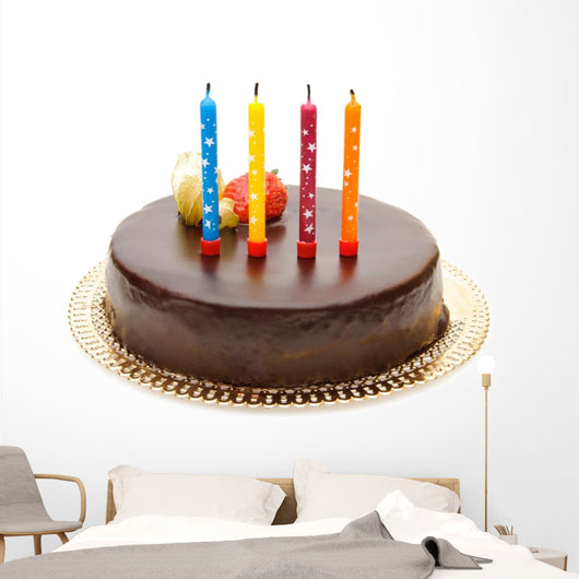 Pastel Cocholate Cumpleanos Wall Mural