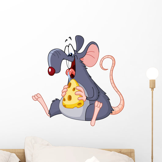 Rat eating cheese Wall Decal
