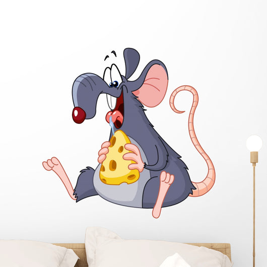 Rat eating cheese Wall Decal