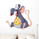 Rat eating cheese Wall Decal