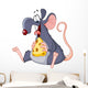 Rat eating cheese Wall Decal