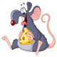 Rat eating cheese Wall Decal