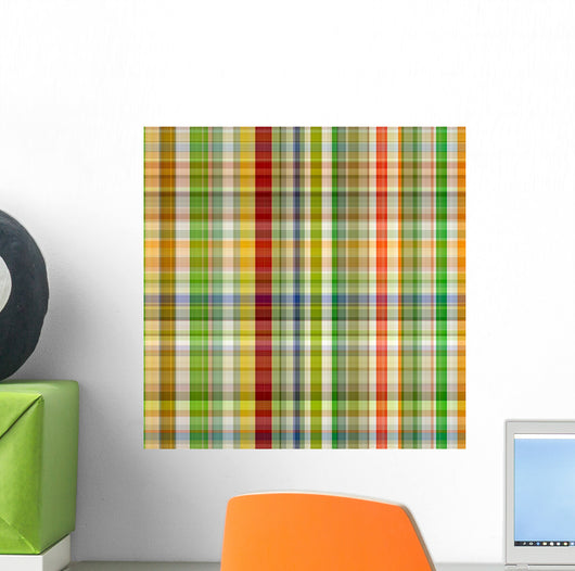 Seamless Gingham Fabric Texture Wall Decal