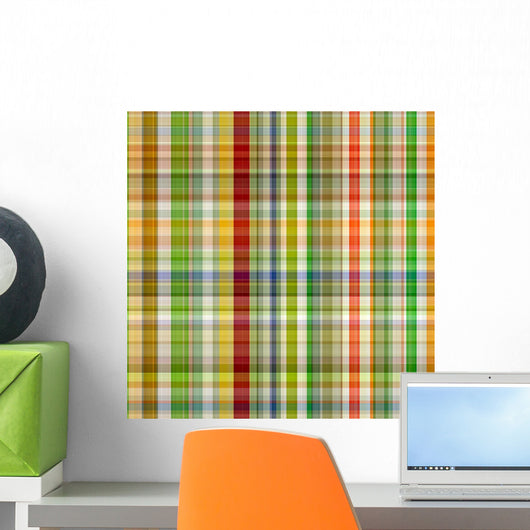 Seamless Gingham Fabric Texture Wall Decal
