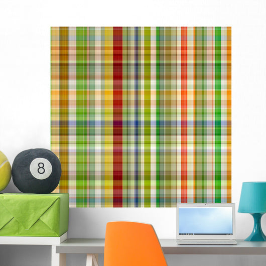 Seamless Gingham Fabric Texture Wall Decal