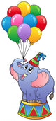 Circus Elephant With Balloons 1 Wall Decal