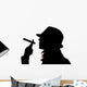 Woman Silhouette Holding Cigar Wall Mural