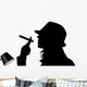 Woman Silhouette Holding Cigar Wall Mural