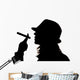 Woman Silhouette Holding Cigar Wall Mural