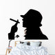 Woman Silhouette Holding Cigar Wall Mural