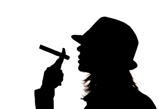 Woman Silhouette Holding Cigar Wall Mural