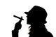 Woman Silhouette Holding Cigar Wall Mural
