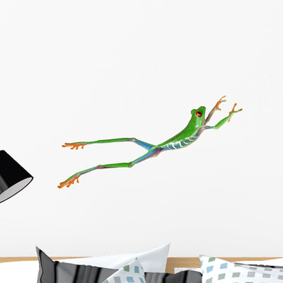 Red-eyed Tree Frog Wall Decal shown on a wall