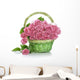 Beautiful Pink Roses Basket Wall Decal