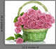 Beautiful Pink Roses Basket Wall Decal