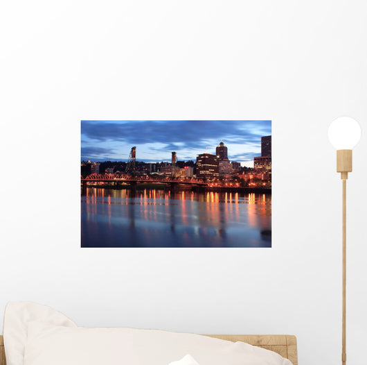 Downtown Portland Oregon at Twilight Wall Mural