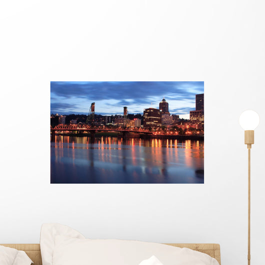 Downtown Portland Oregon at Twilight Wall Mural