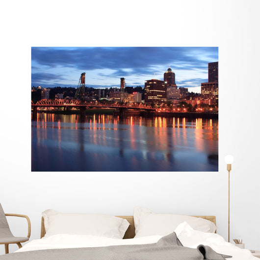 Downtown Portland Oregon at Twilight Wall Mural