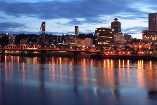 Downtown Portland Oregon at Twilight Wall Mural