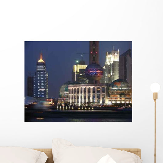 Night Shanghai Wall Decal Design 2