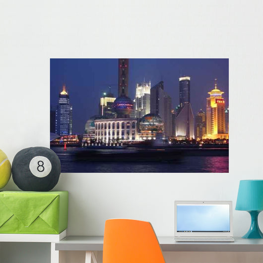 Night Shanghai Wall Decal Design 1