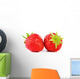 two beautiful strawberries on white background Wall Decal