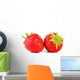 two beautiful strawberries on white background Wall Decal