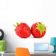 two beautiful strawberries on white background Wall Decal