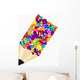 Abstract background with colorful pencil Wall Decal