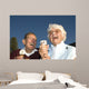 Elderly couple laughing at ice cream accident Wall Mural